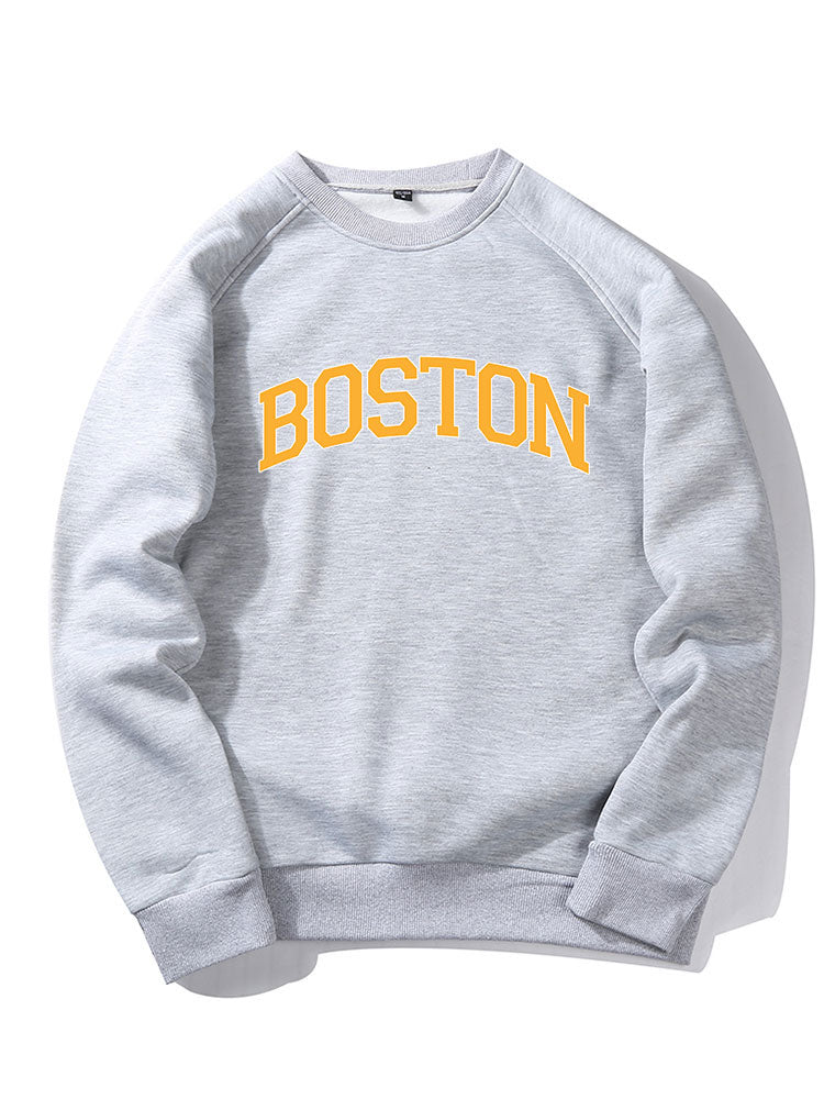 Sweat-shirt à imprimé lettres de Boston