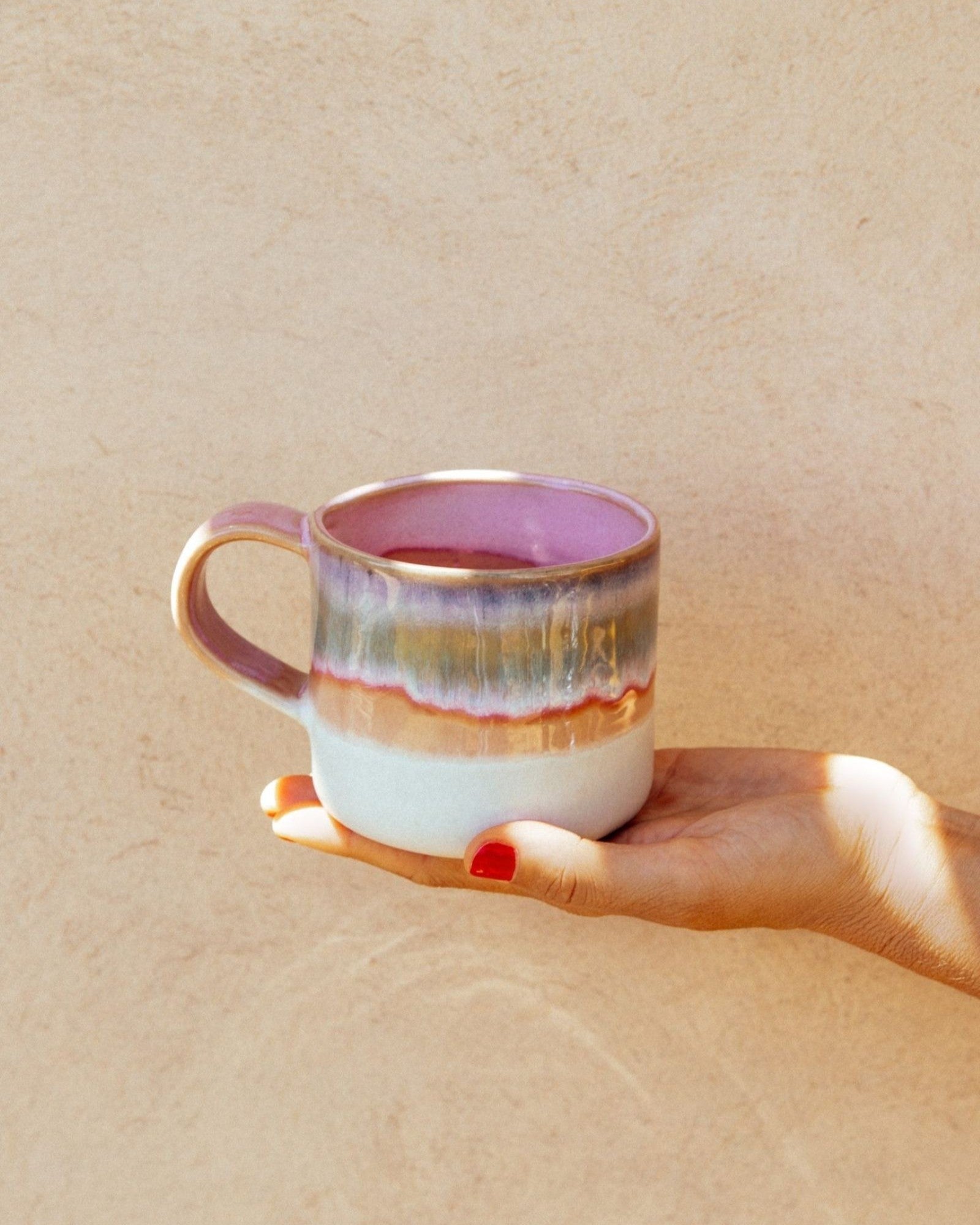 NÓDOA - LARGE MUG DIPPED PINK GREEN