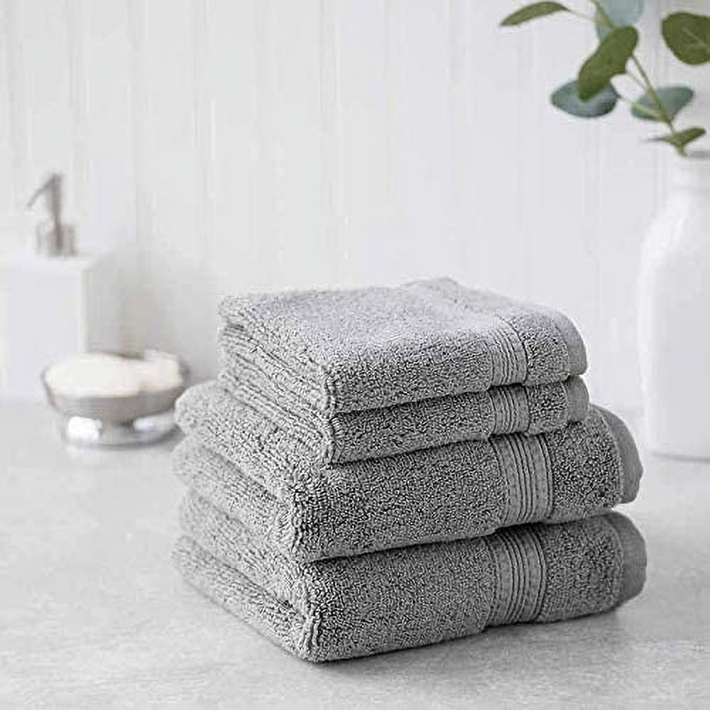 Luxury Bath Sheet, Hand Towel Washcloth Set 6 Pieces (Dark Grey) - Image 3