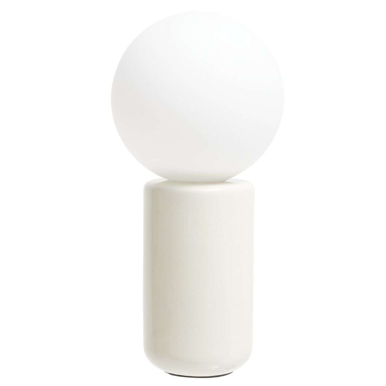 Lampe à poser cylindrique céramique et verre avec boule 12xH25cm (2 modèles)