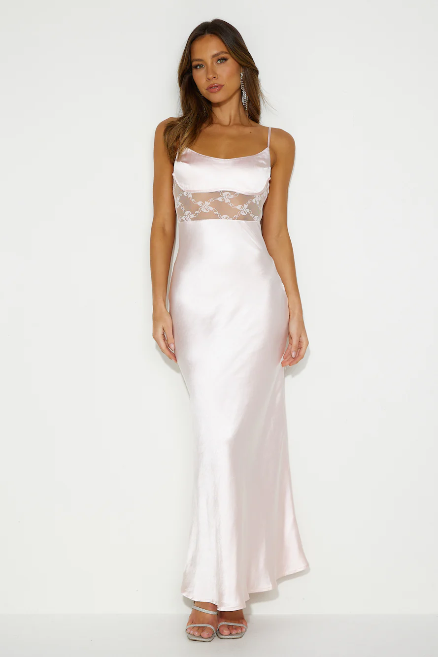 Create with Confidence Satin Maxi Dress Pink
