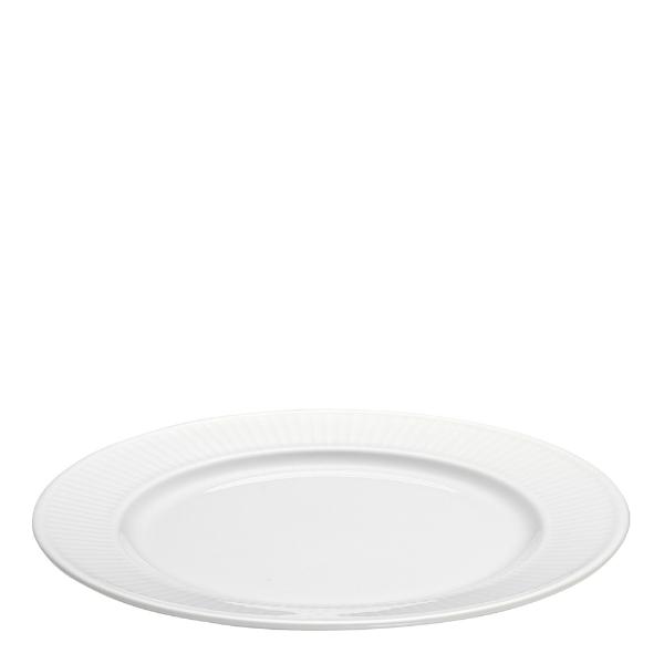 Plissé tallerken flat 20 cm hvit