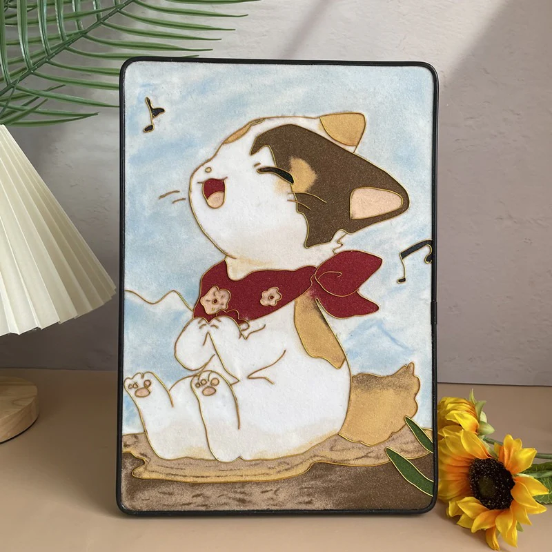 Singing Cat, DIY Cloisonne Filigree Enamel Kit, with Tutorial& All Tools