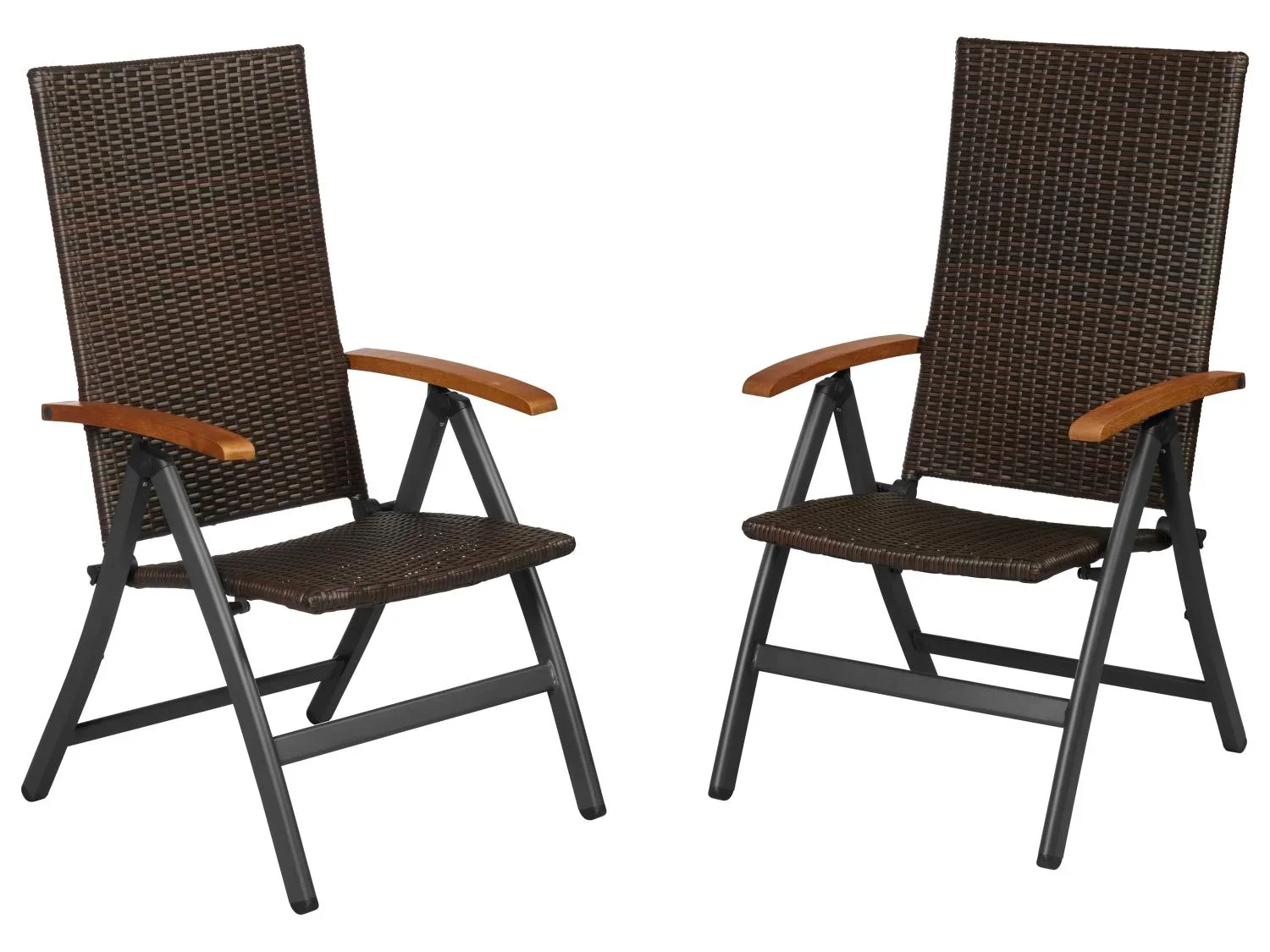 LIVARNO Lot de 2 fauteuils pliants Valencia