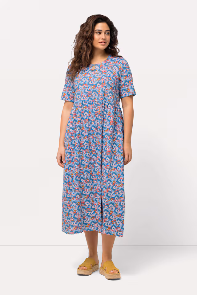 Geometric Print Short Sleeve Dress