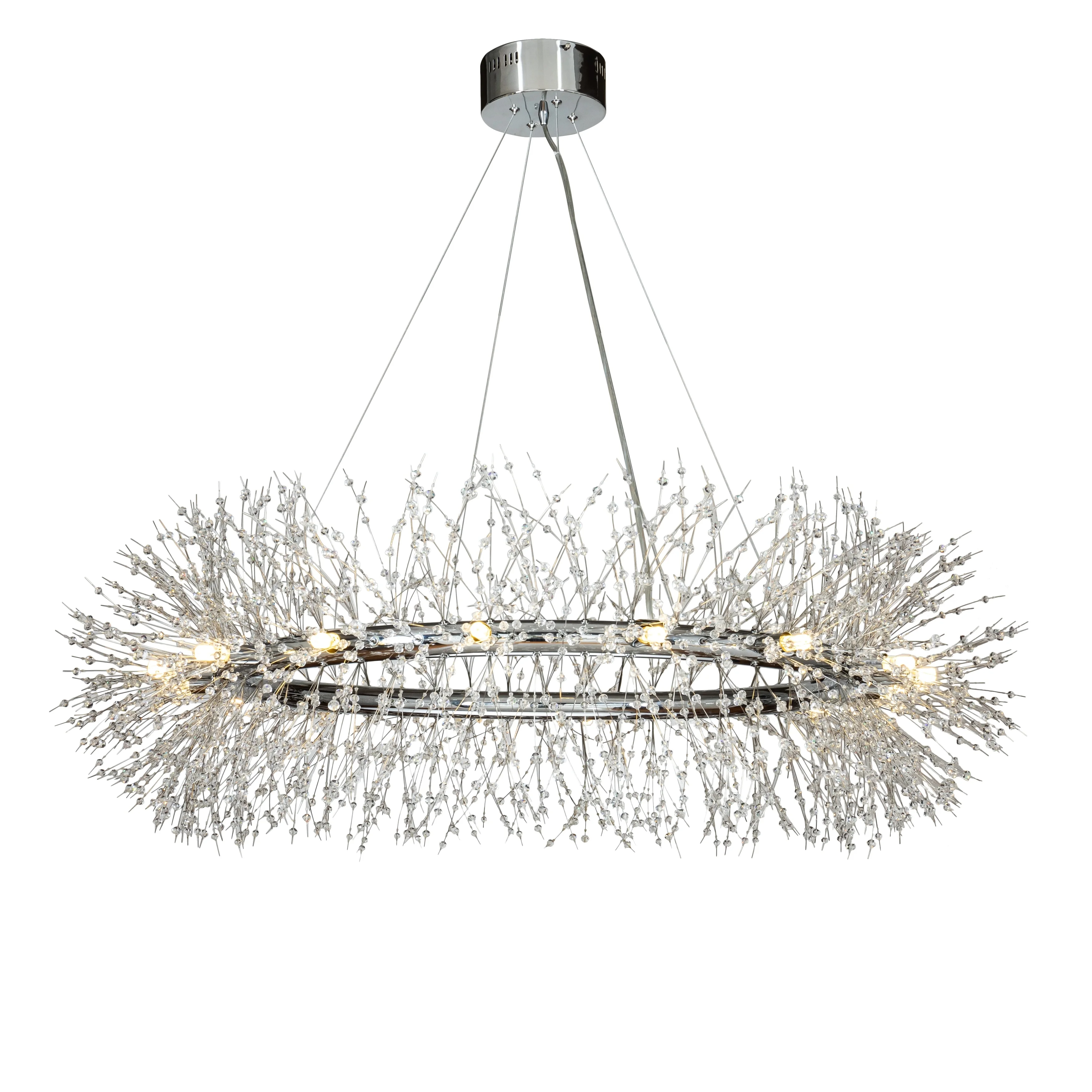 AloaDecor Modern Firework Crystal Chandelier for Dining Room and Living Room Antique Bronze 8 W 31.5" 13 to 24 Inches Bronze 25 to 36 Inches