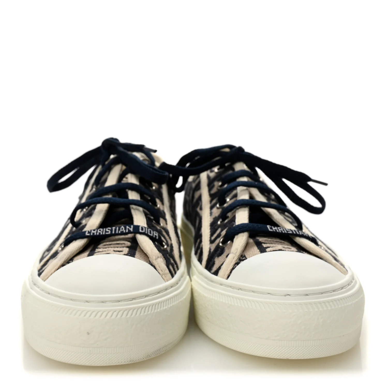 Canvas Oblique Walk'N'Dior Low Top Sneakers 38.5 Deep Blue