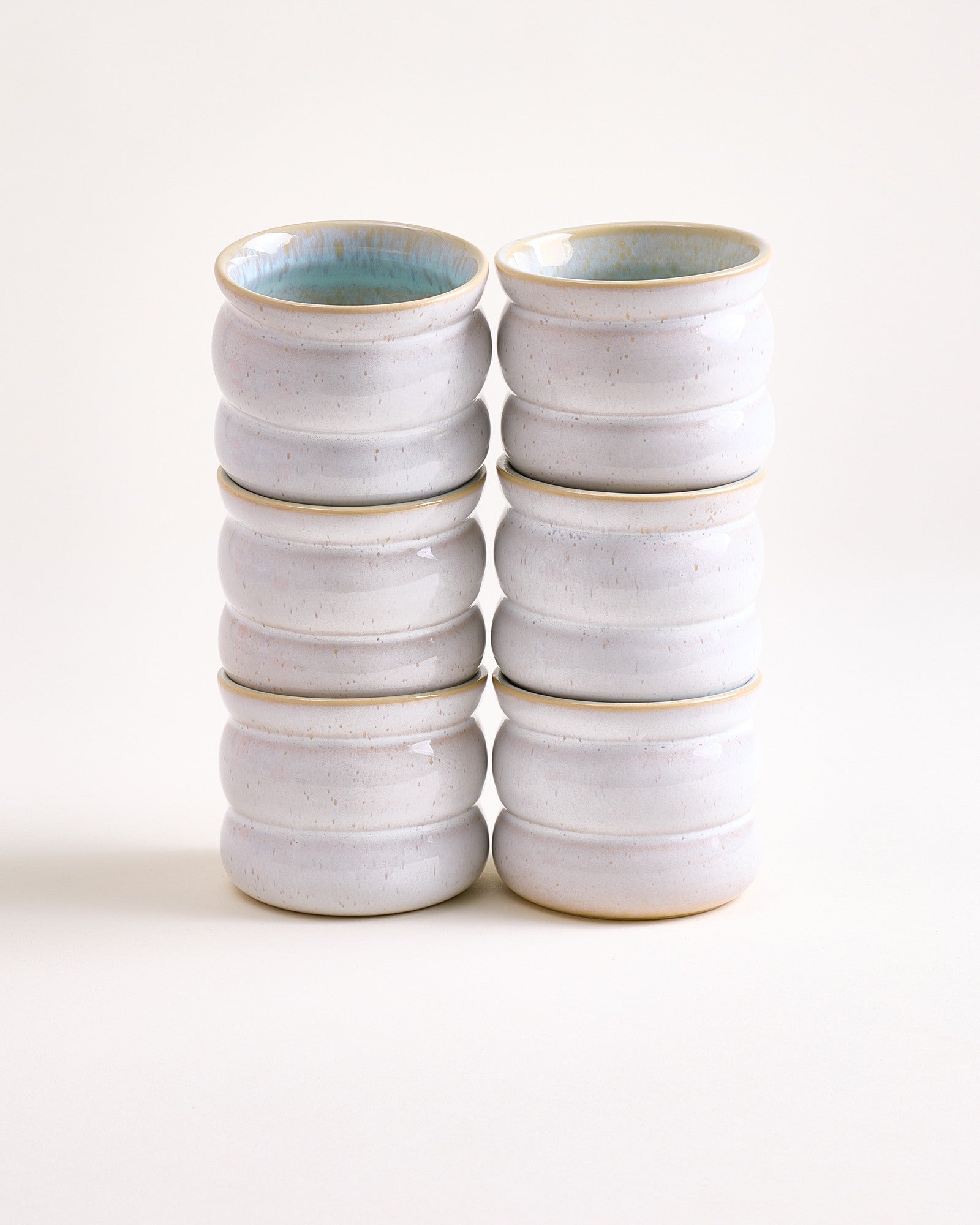AREIA - SMALL CUP BUBBLE AZURE SET OF 6