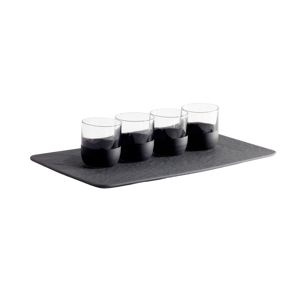 Manufacture Schnapps glass set - Black, Premium Porcelain