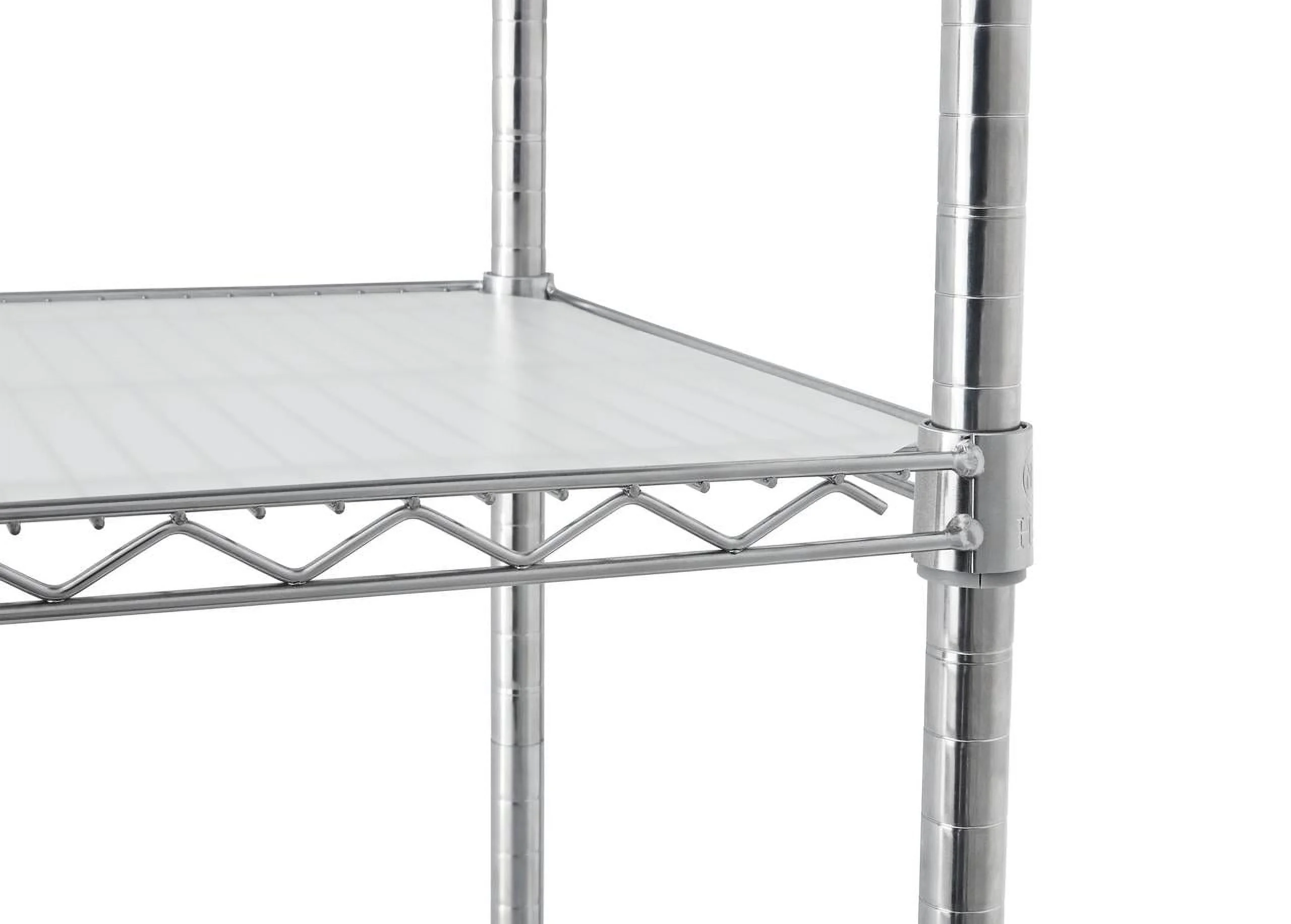 Hyper Tough Chrome Wire Shelf 4-Tier Heavy Duty 72"H x 48"W x 18"D, 2400lbs Total Capacity(Chrome/Single)