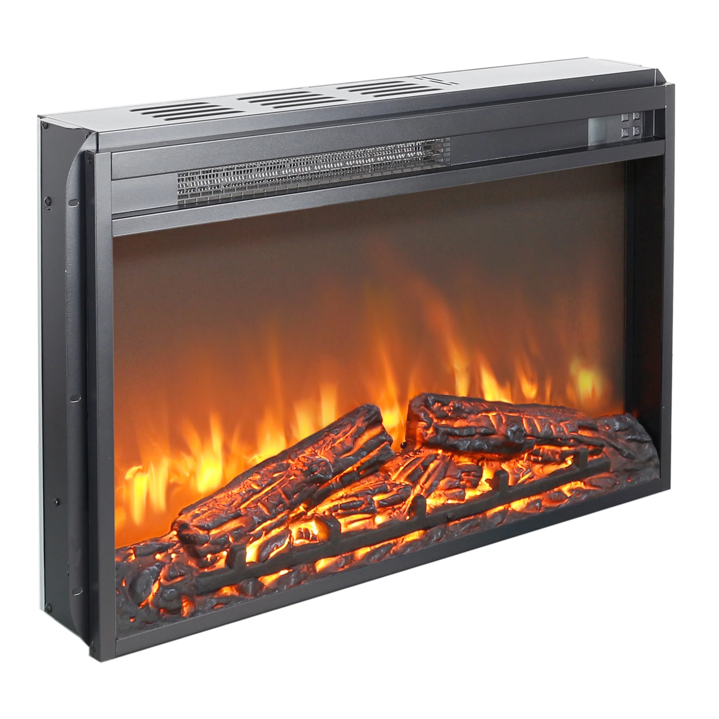 26" Electric Fireplace Insert, Wall Recessed 3D Electric Fireplace, 1400W Fake Fireplace Heater with Adjustable Flame and Timer(9.4 in) - Image 6