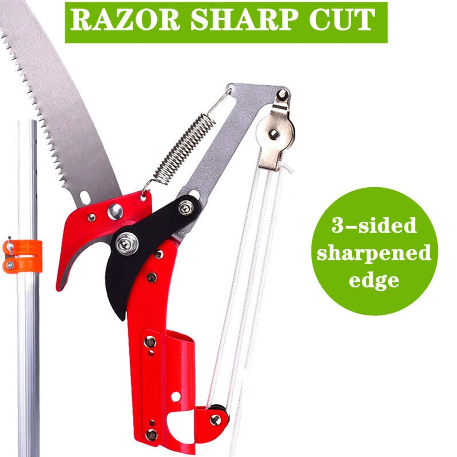 26 Feet Length Pole Saw Hand Tree Trimmer Manual Pole Cutter Branch Pruner for Yard,Lawn & Garden