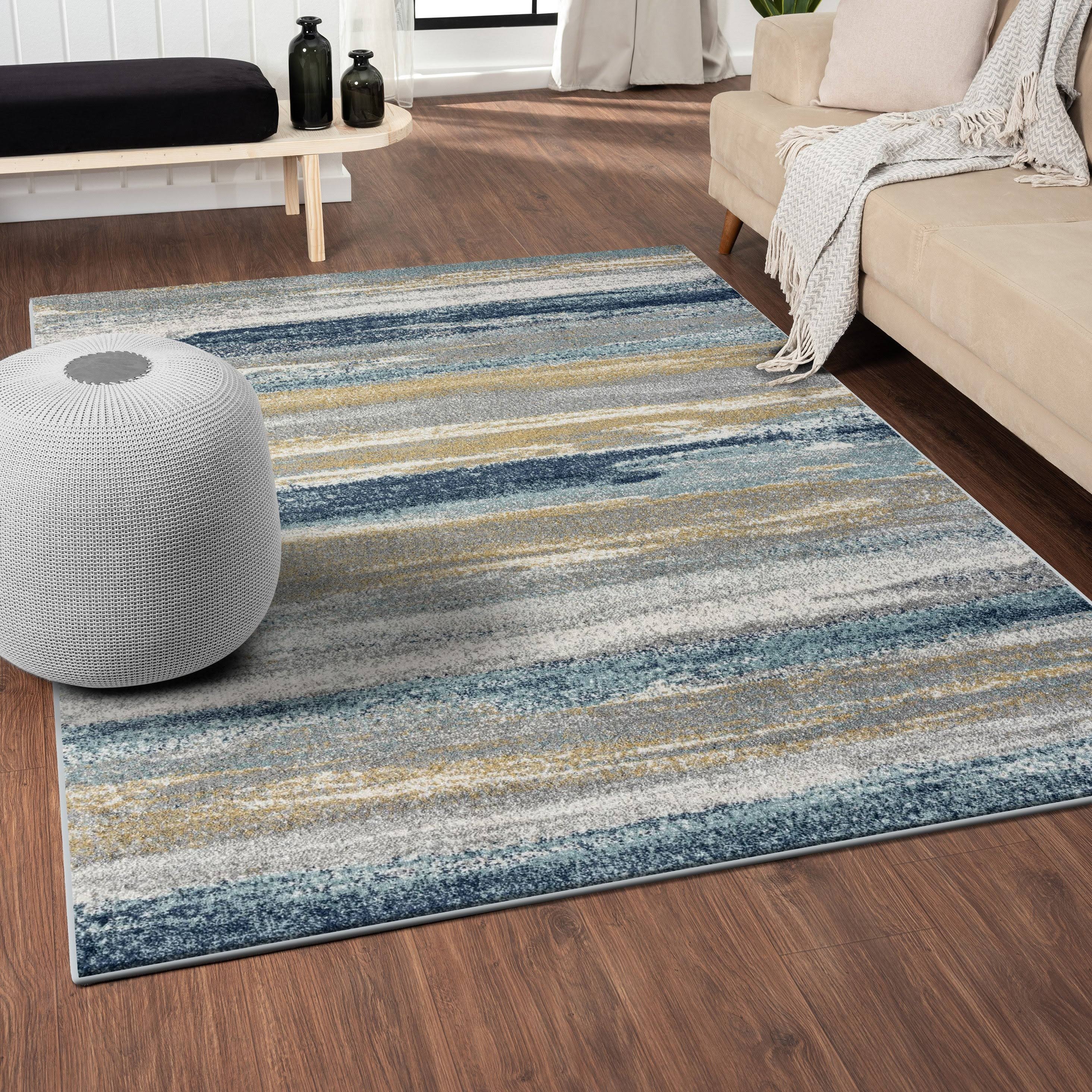 Luxe Weavers Towerhill 7501 Modern Abstract Area Rug, Yellow / 2x3