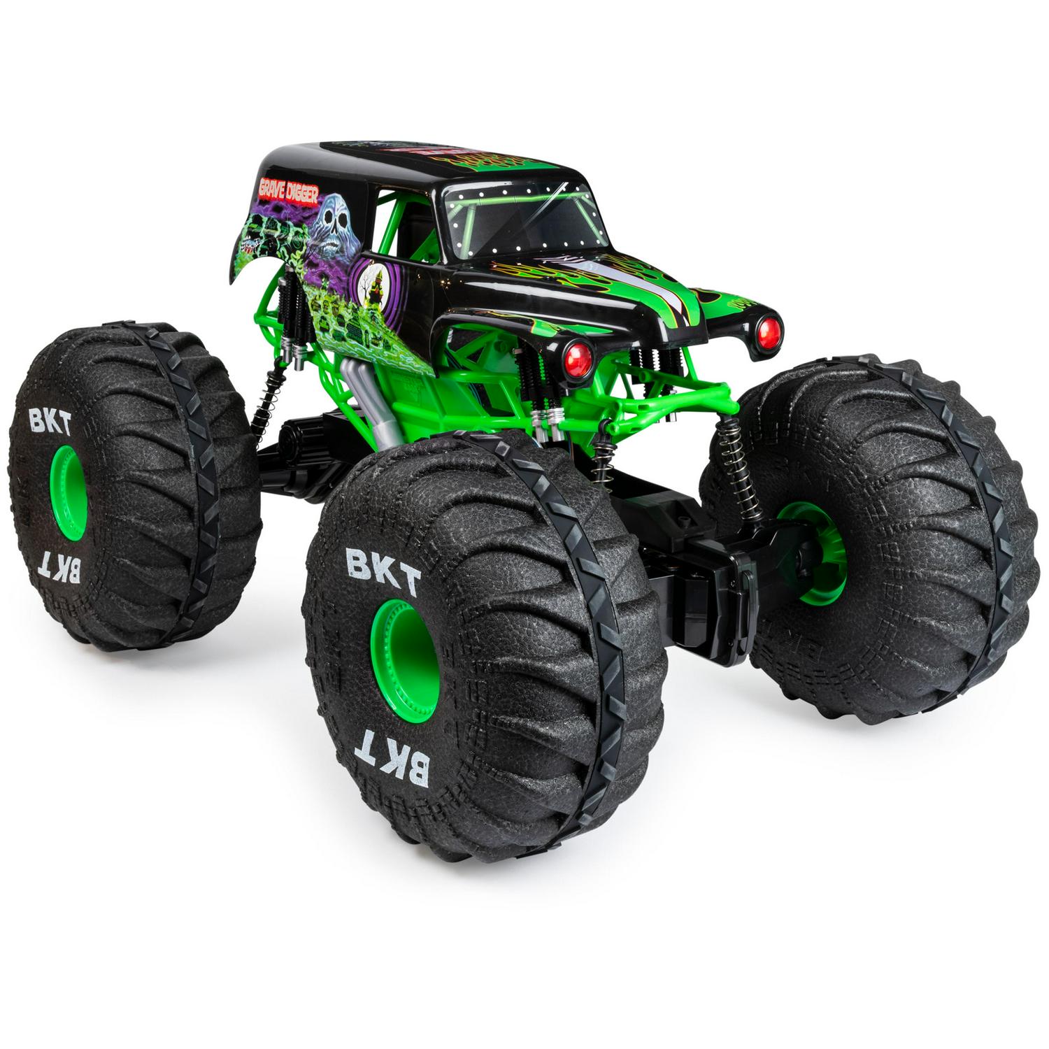 Official Mega Grave Digger All-Terrain Remote Control Monster Truck with Lights. 1:6 Scale. Kids Toys for Boys and Girls Ages 4-6+ - Image 6