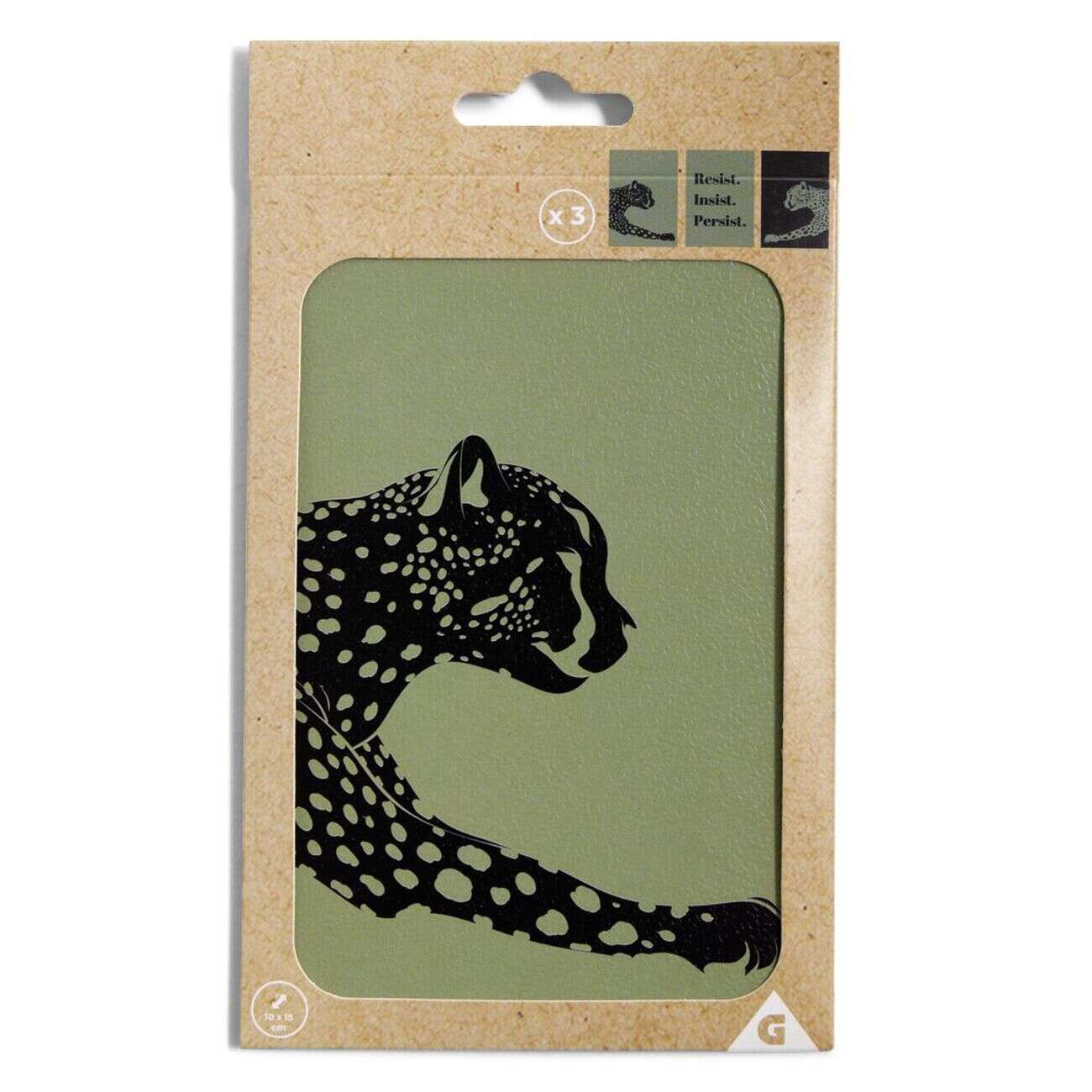 Lot de 3 affiches papier noir et vert 10x15cm