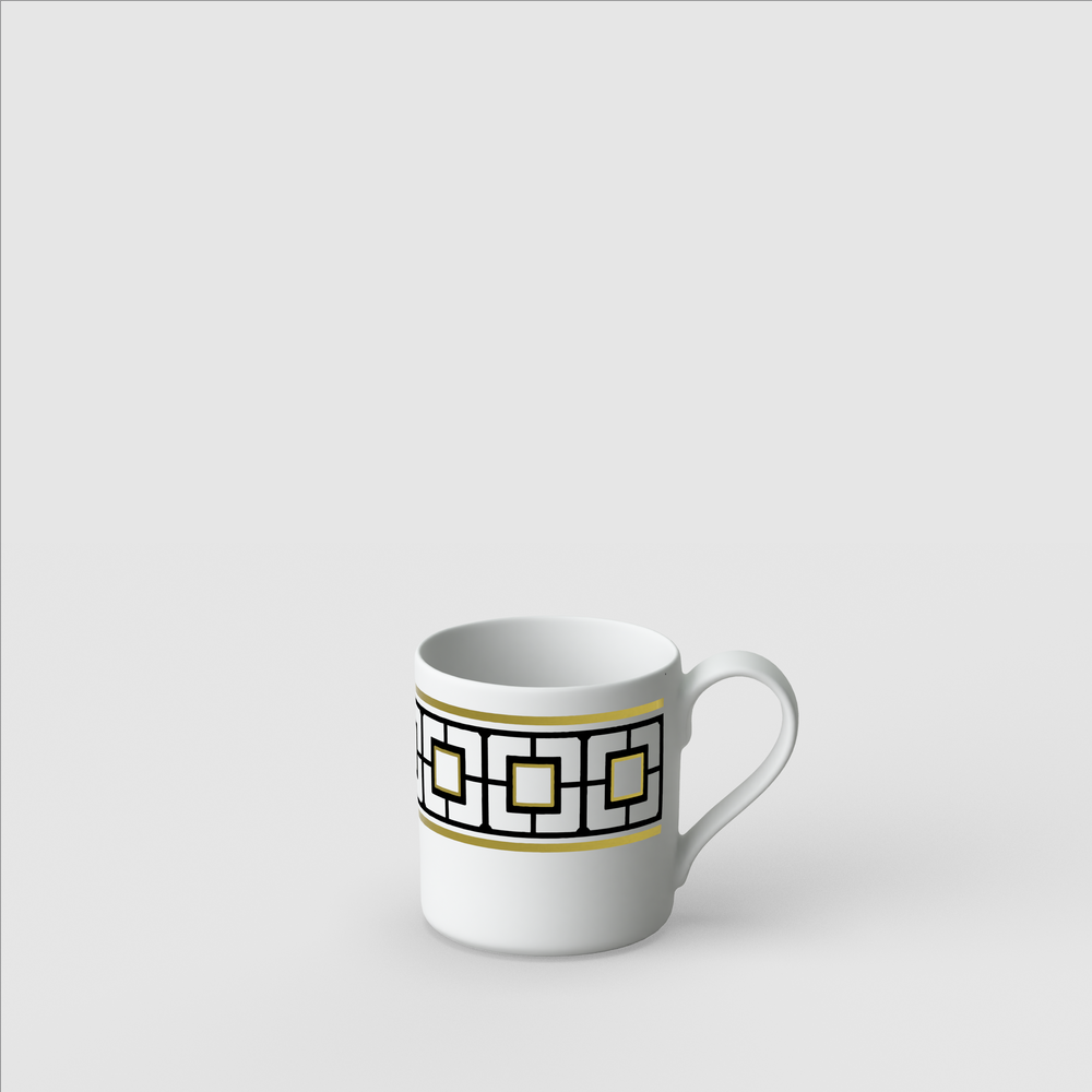 MetroChic Espresso cup - Multi-colored, 2.1 oz, Premium Bone Porcelain