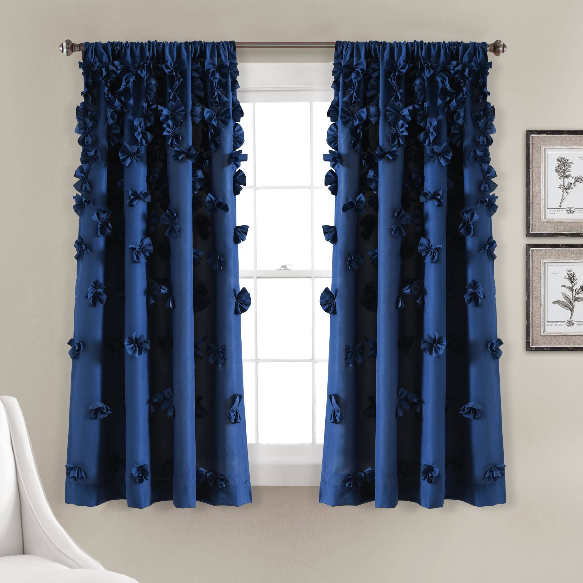Lush Decor Riley Window Panel Navy / 63