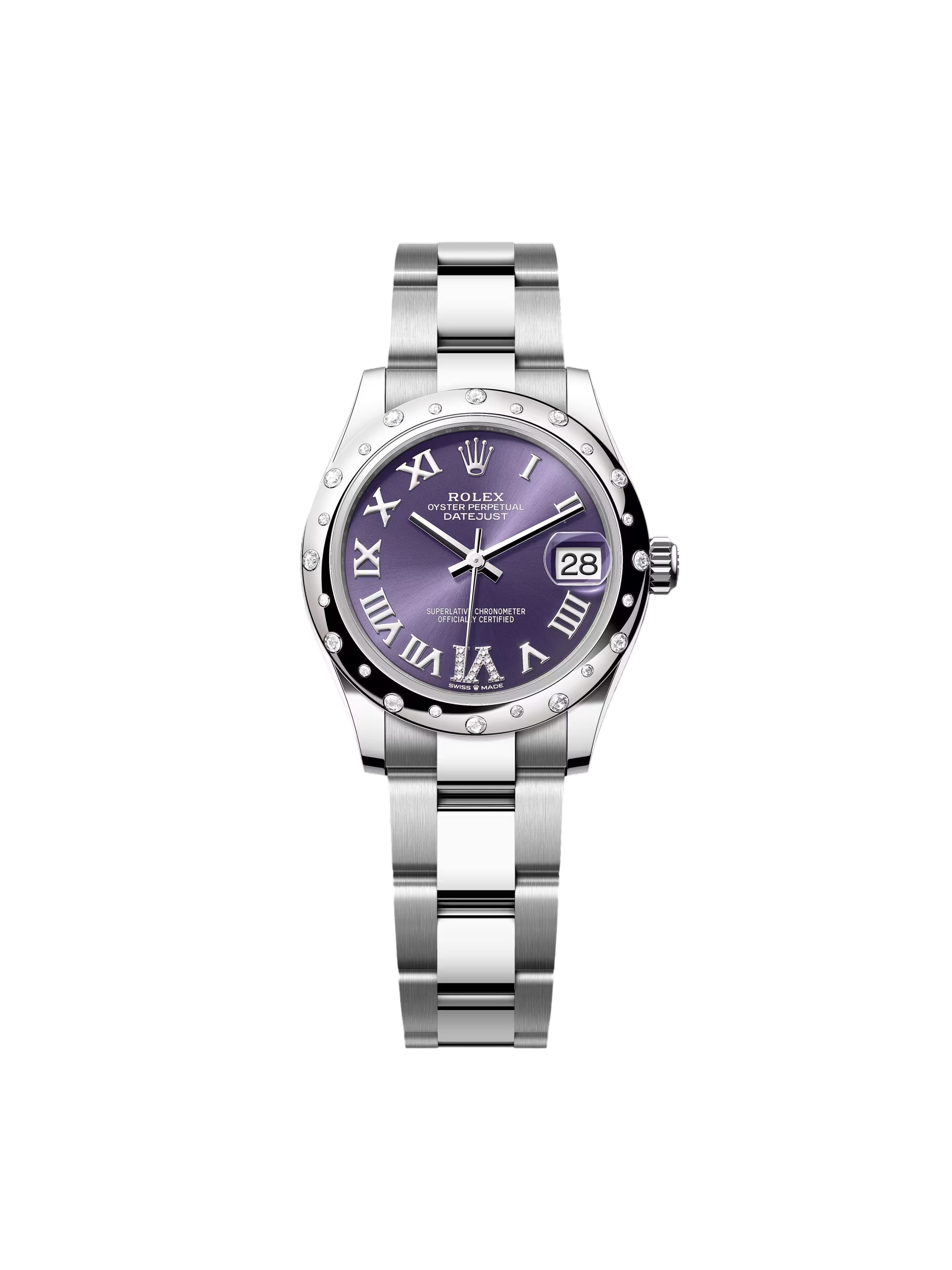 【Super Clone】RLX Datejust m278344-0027/0028 Aubergine Diamond Dial 31mm Oyster