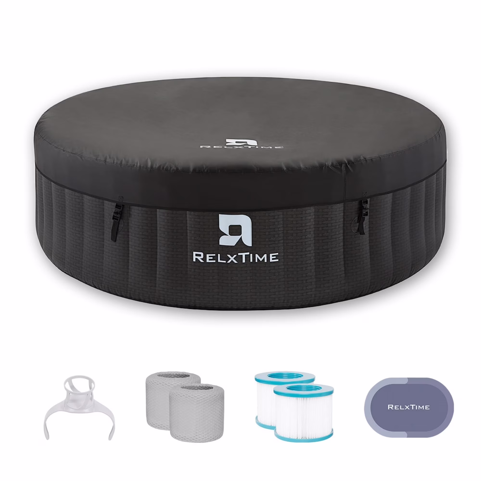 4-6 Person Inflatable Hot Tub Pool Round Portable Outdoor Spa with 130 Massage Jets, Blue(Standard/Blue) - Image 3