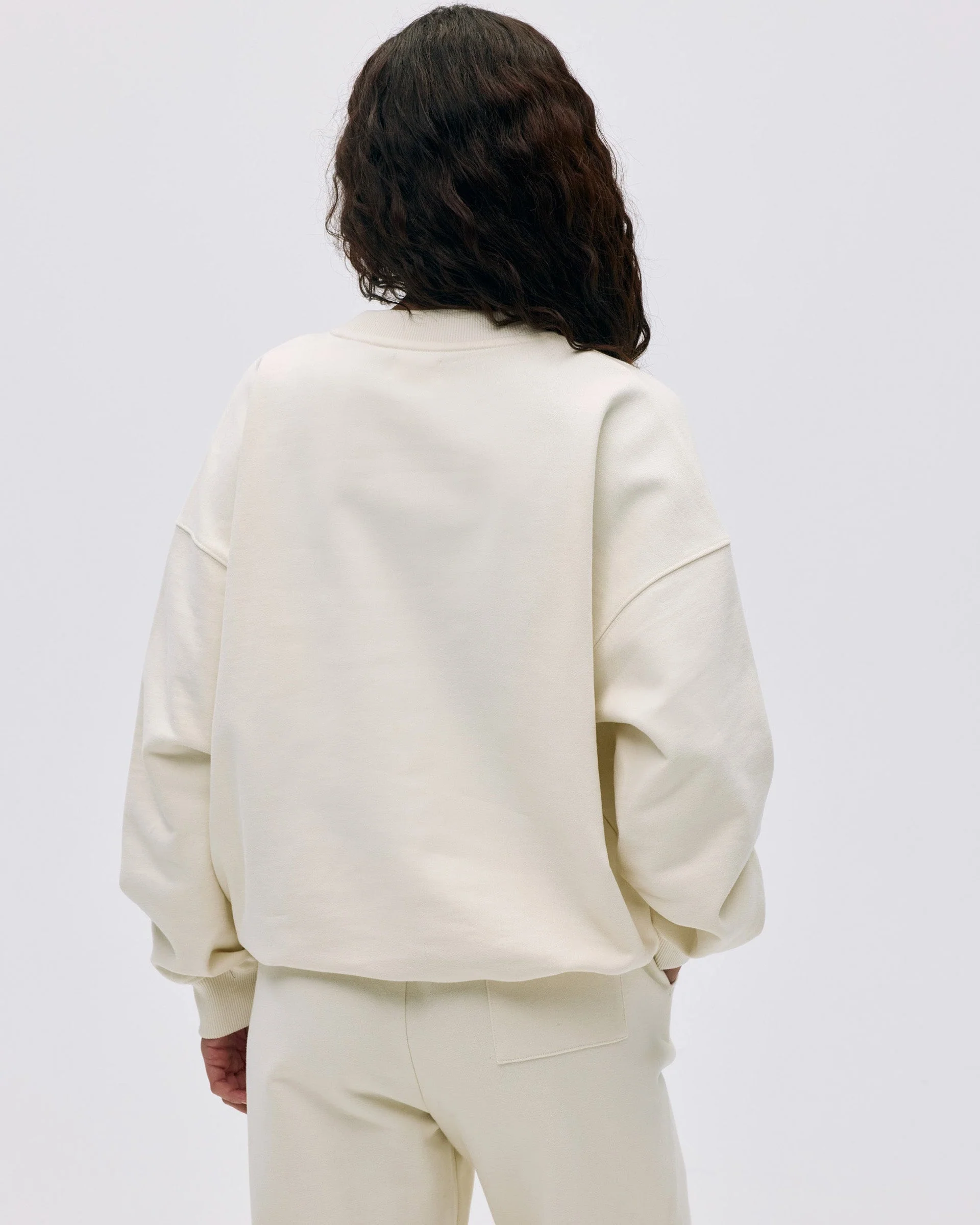 Varsity Oversized Sweatshirt - Marshmallow White/Midnight Blue
