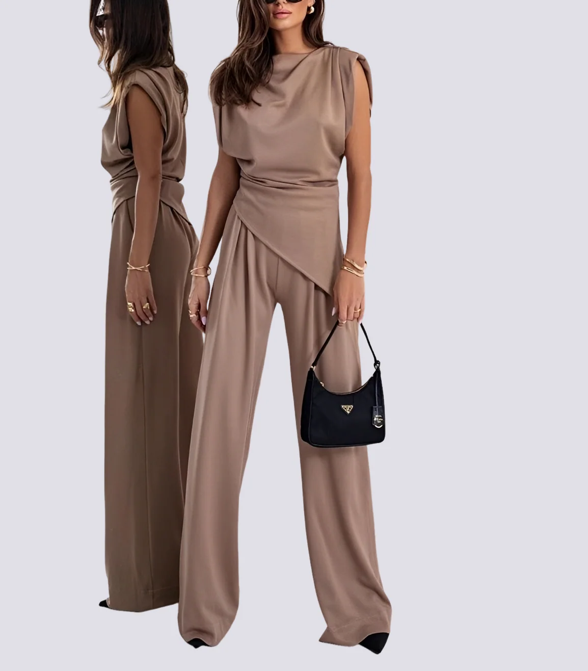 Fannie - Ensemble Asymétrique Sans Manches 2 Pièces