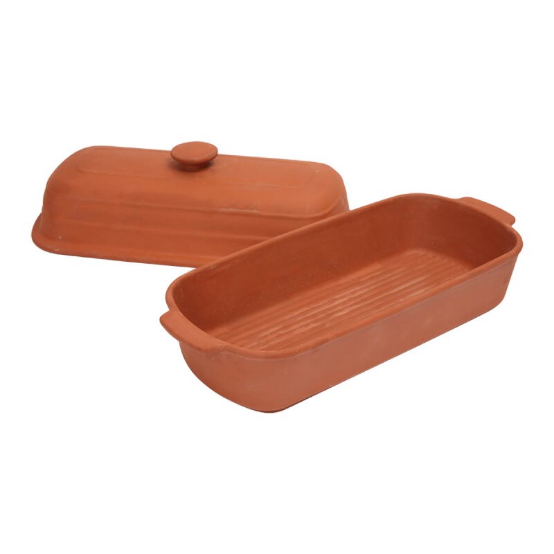 Terracotta brødform med lokk 31x14 cm