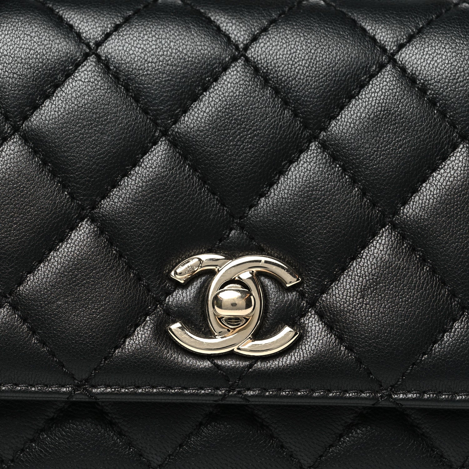 Goatskin Quilted Rainbow Extra Mini Coco Handle Flap Black