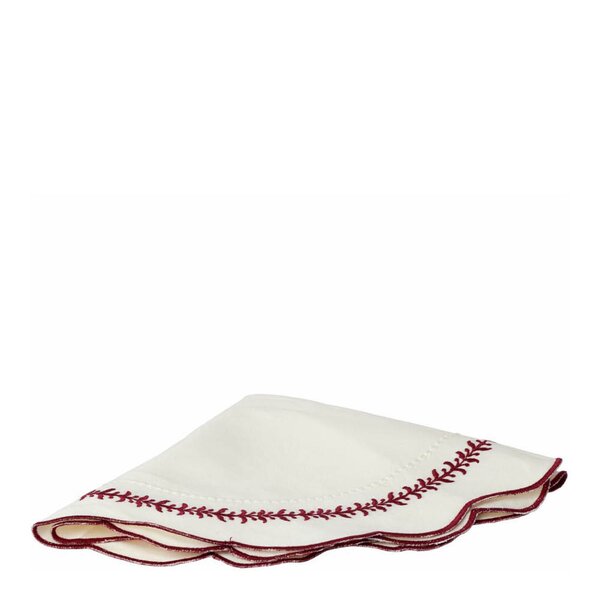 Elina dekkebrikke Ø38 cm hvit m/broderi