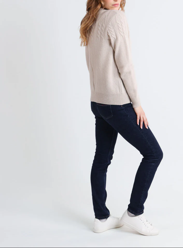 Cardigan femme laine mérinos beige clair