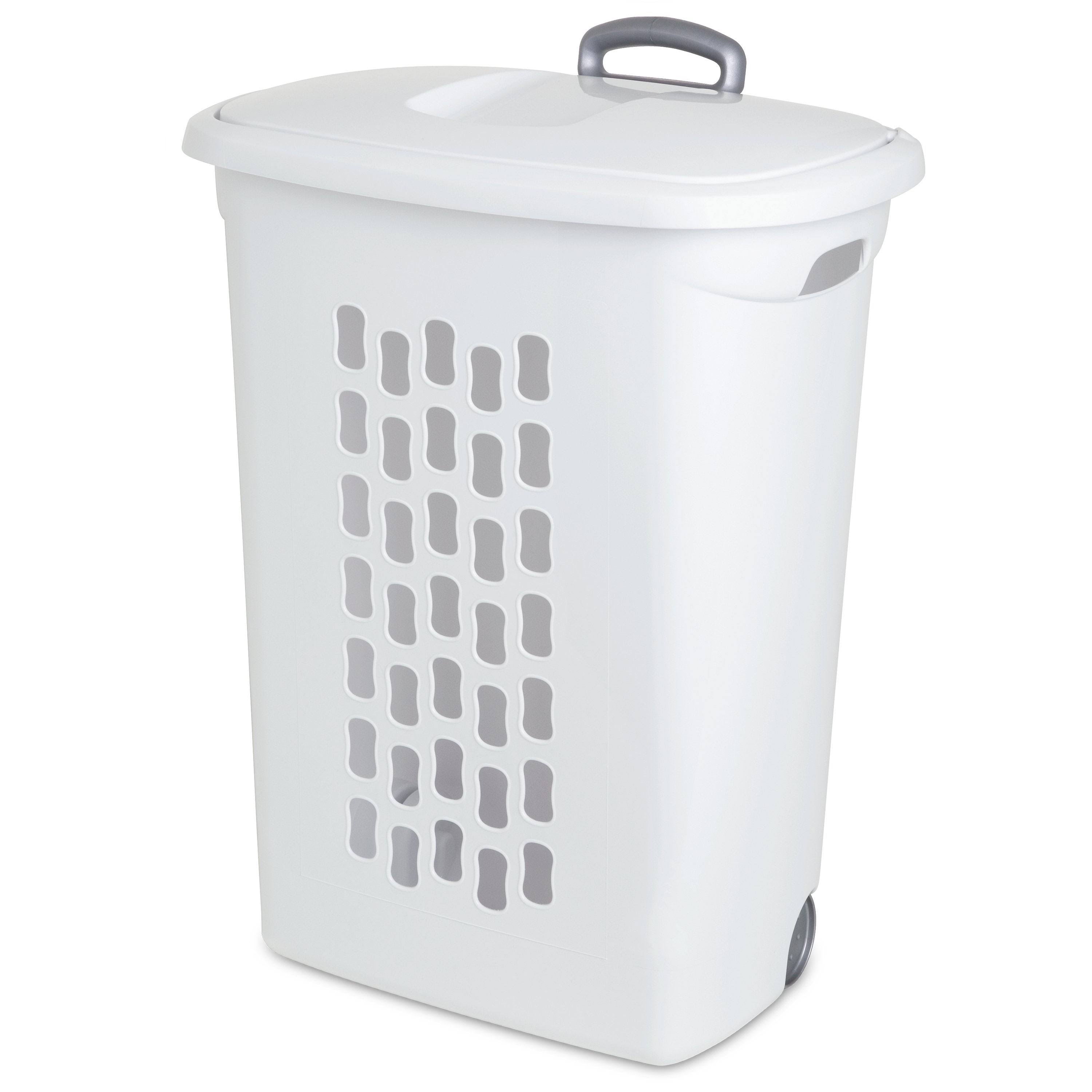 Sterilite Corporation Sterilite 208377 28.38 in. Ultra Wheeled Hamper White