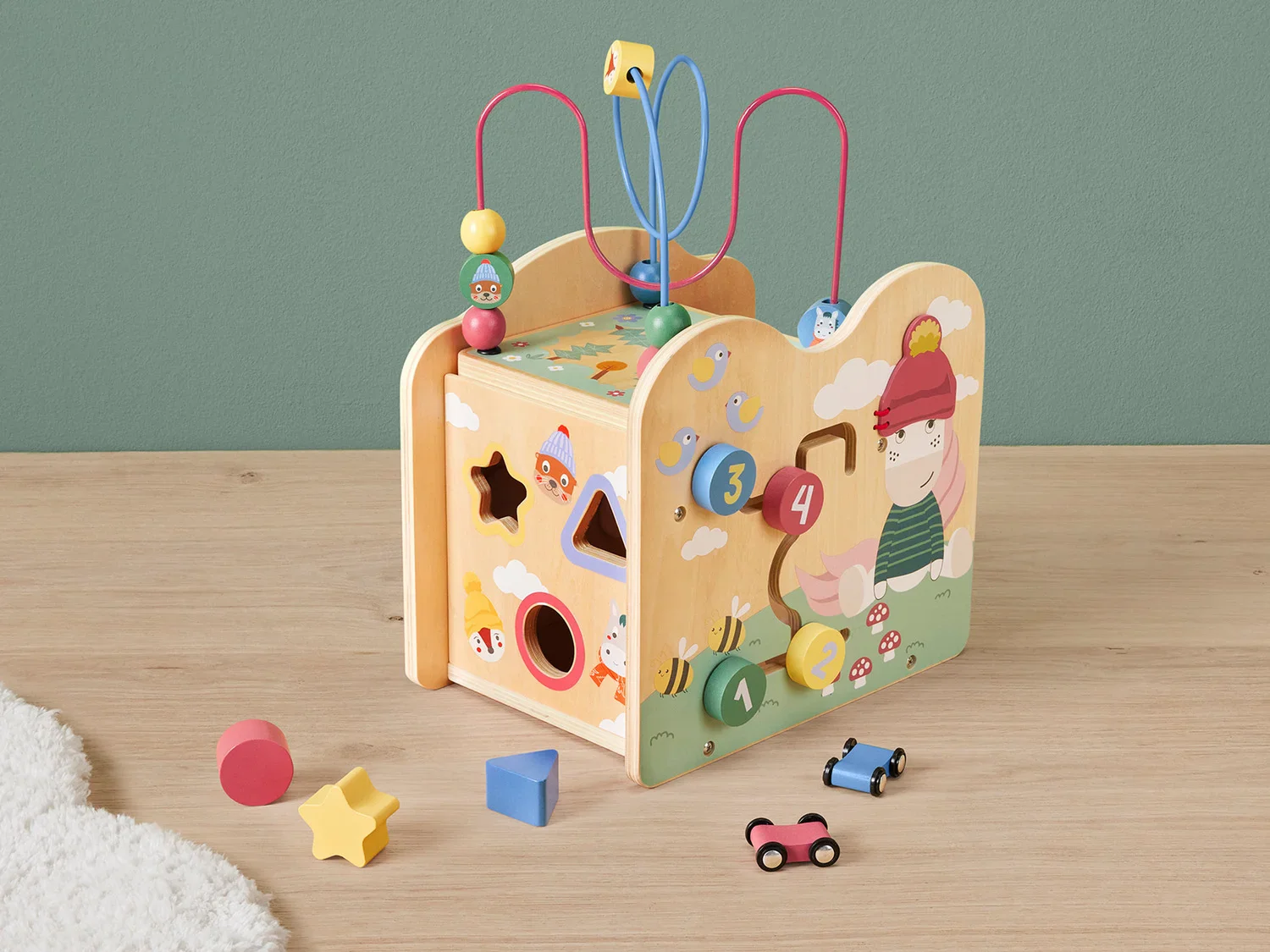 lupilu Chariot  pousser ou cube de motricit en bois