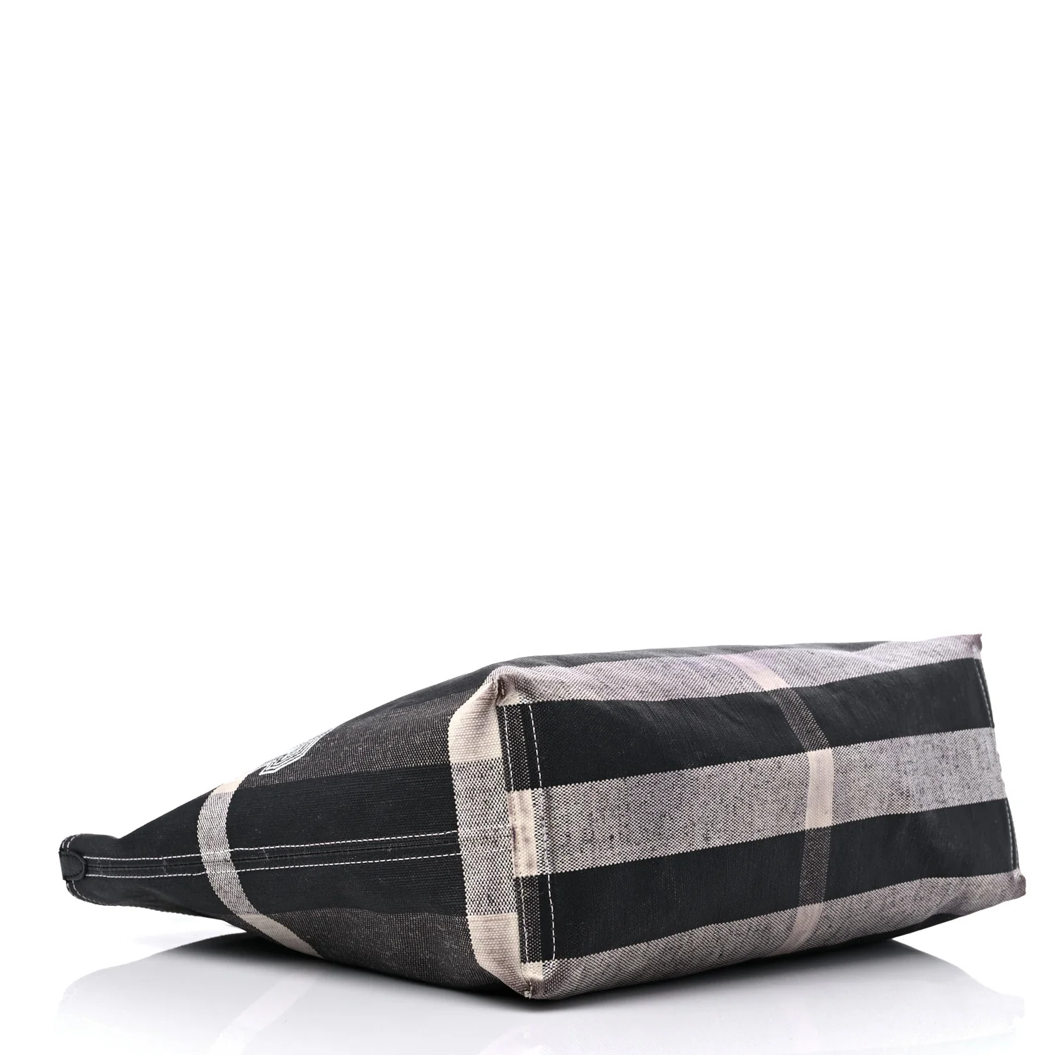 Coated Canvas Mega Check Medium Doodle Tote Black White