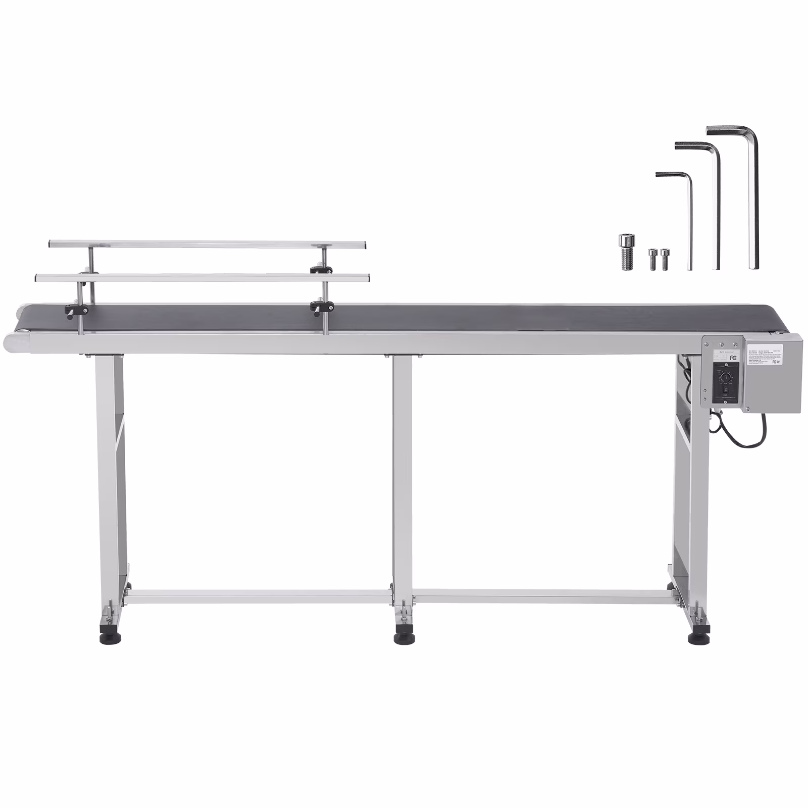 KFFKFF 71x7.8 Belt Conveyor PVC Belt Conveyor Stainless Steel Double Guardrail