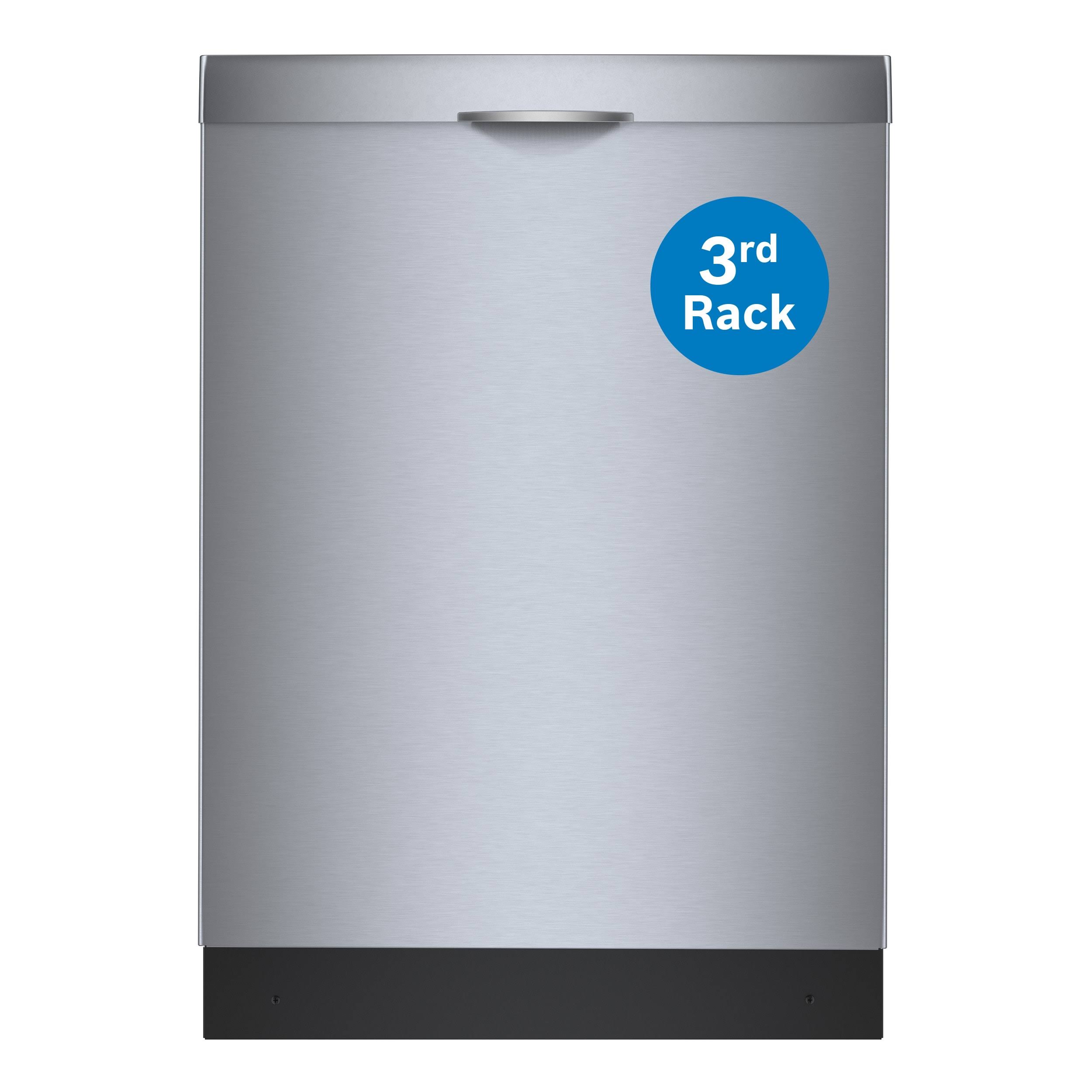 Bosch 300 Series Top Control 24-in Smart Built-In Dishwasher with Third Rack (Stainless Steel), 48-dBA | SHS43CF5N