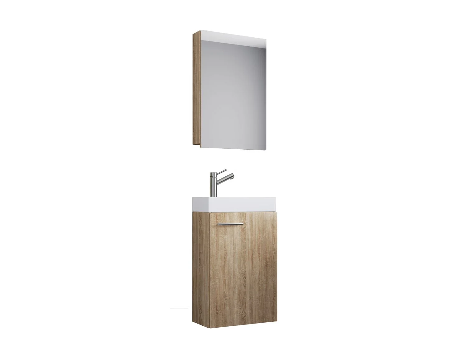 VCM Set d'armoire  glace ou miroir et meuble sous vasque avec lavabo Slito, pour salle de bain