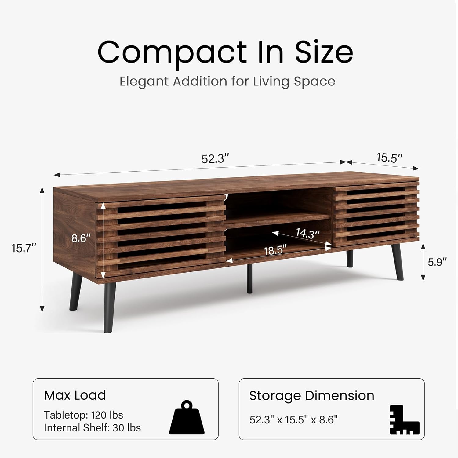 HAIOOU Mid Century Modern TV Stand, 52