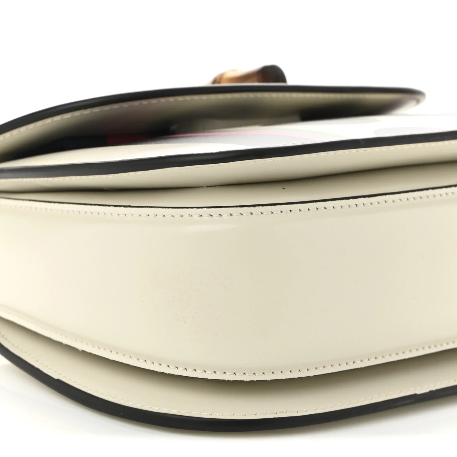 Calfskin Web Geometric Print Small Bamboo 1947 Top Handle Bag White Multi
