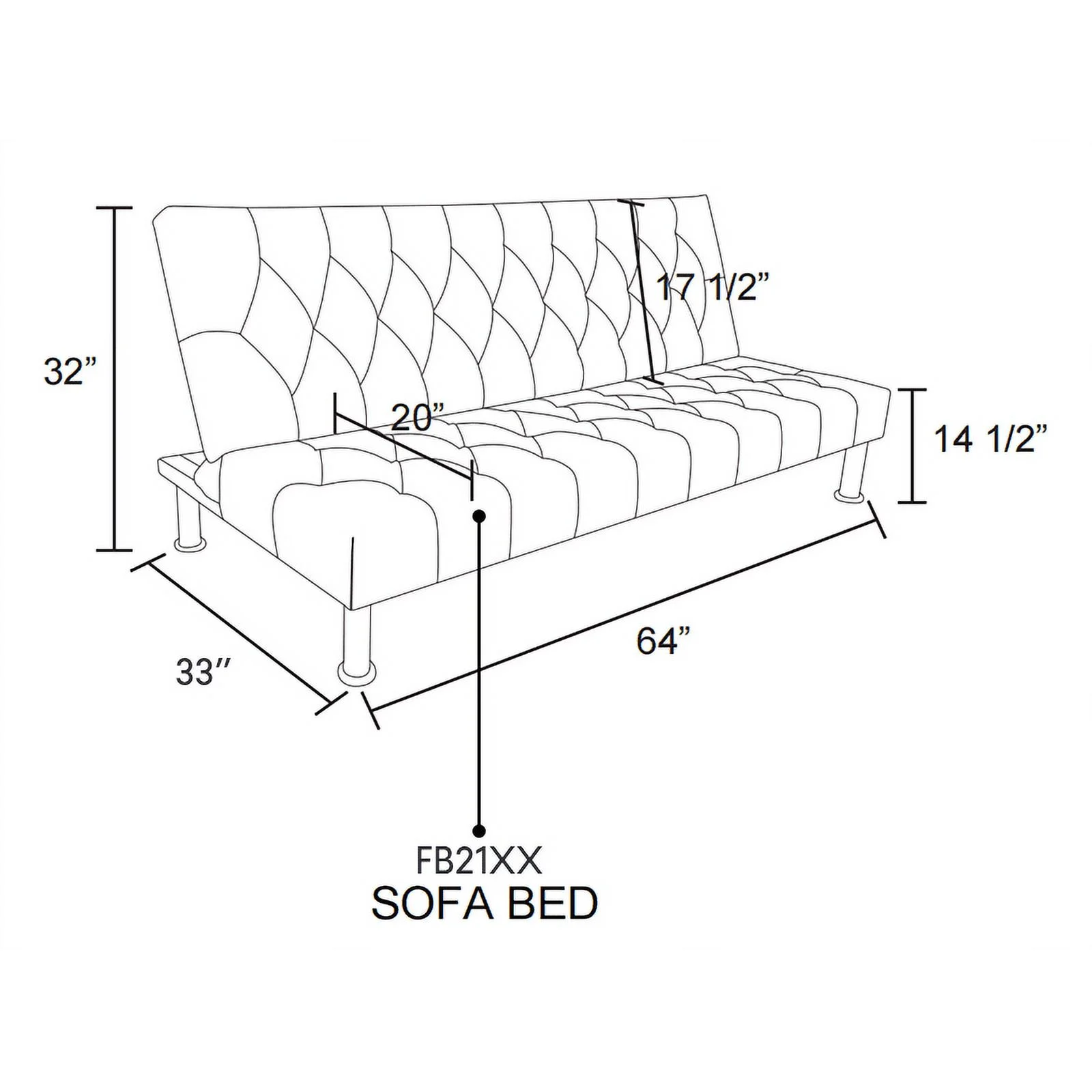 Convertible Futon Sofa Bed Leather Loveseat Adjustable Sleeper Sofa Couch for Living Room Small Apartment, Black and White
