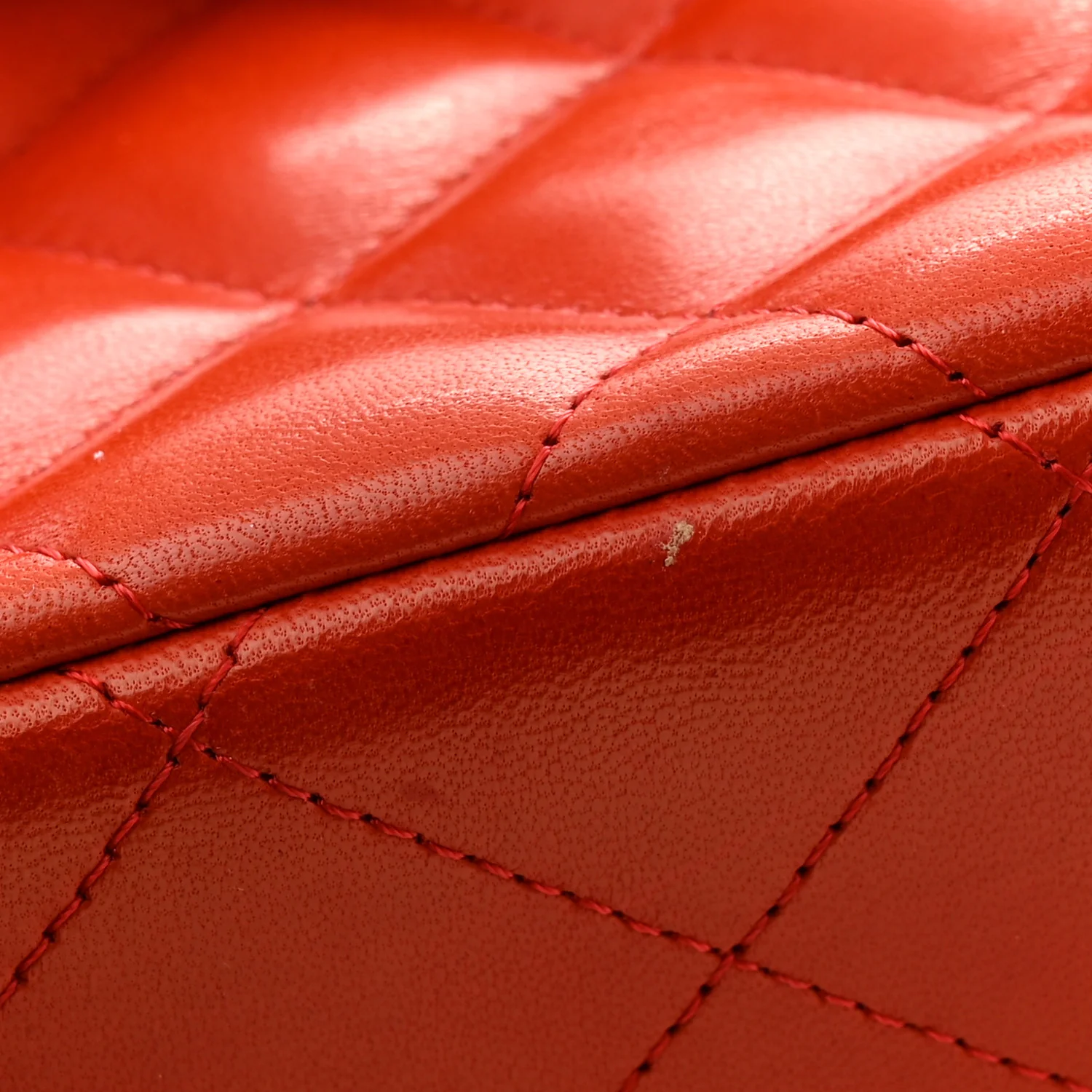 Lambskin Quilted Jumbo Double Flap Red