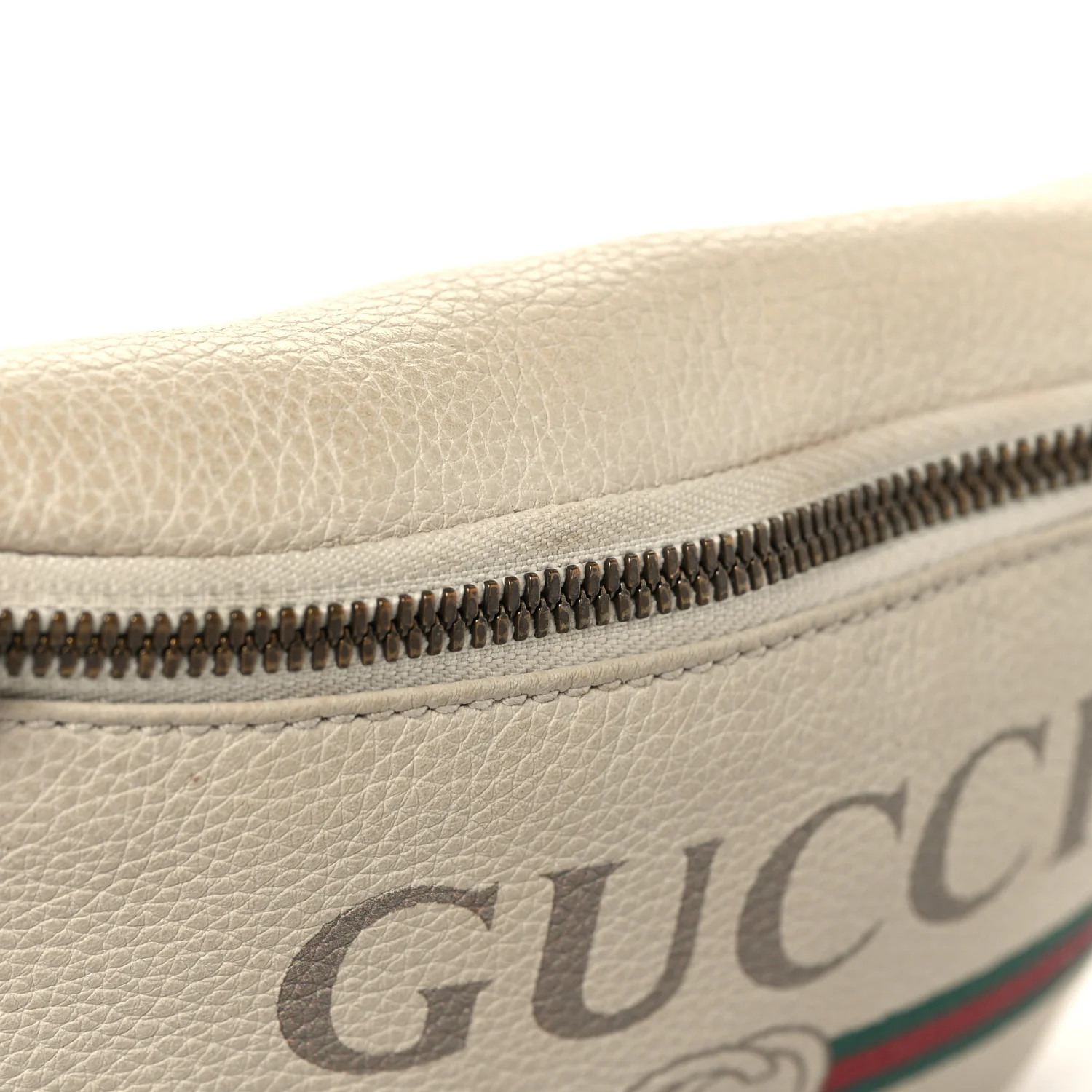 Grained Calfskin Small Logo Belt Bag White