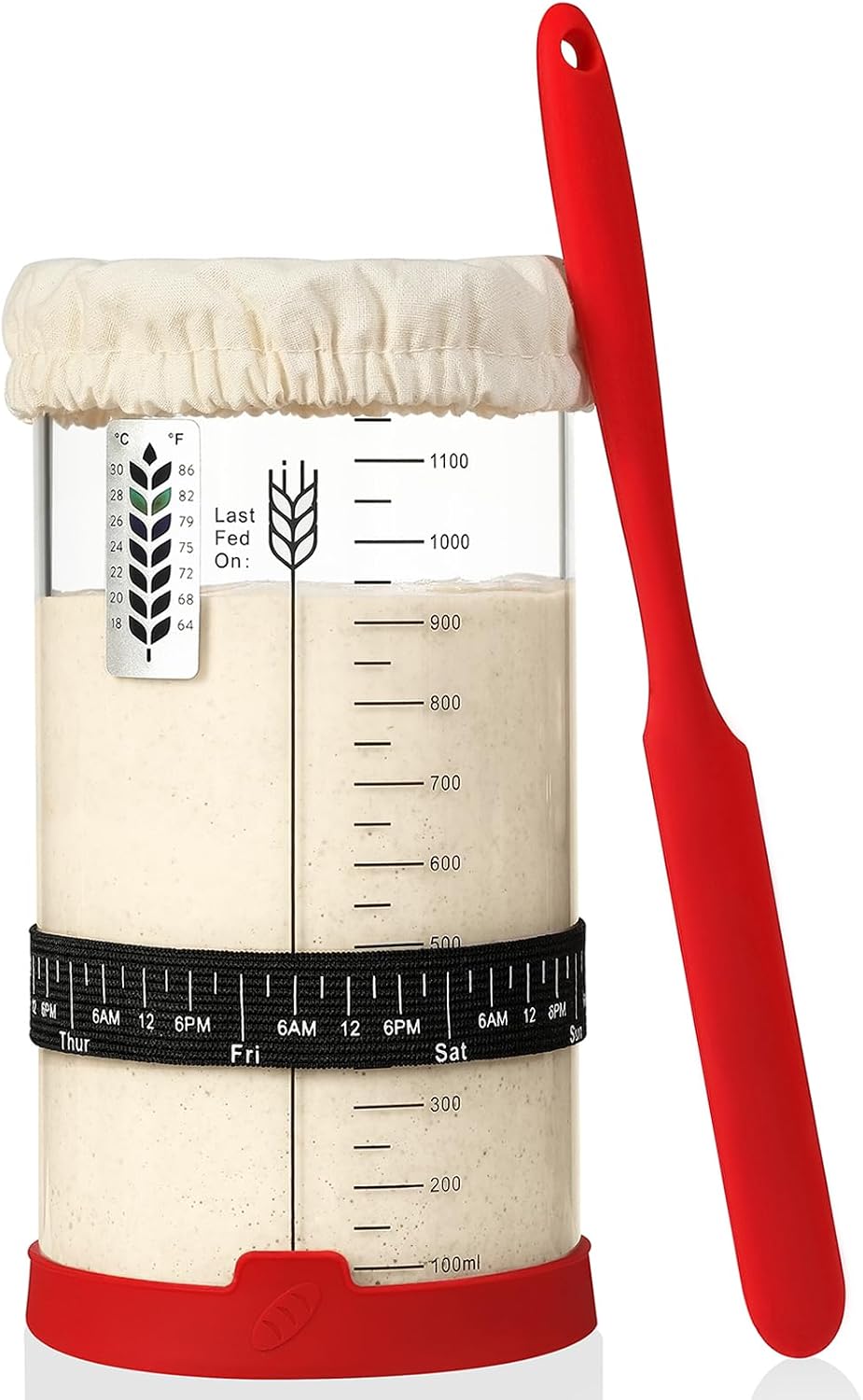 Sourdough Starter Jar Kit, 24 oz Wide Mouth Sour Dough Jars Glass