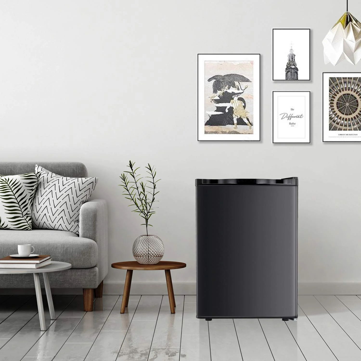 3.2Cu.ft Upright Freezer, Compact Freezer with Removable Shelves, Adjustable Thermostat for Home/Kitchen/Office, Black(Black) - Image 9