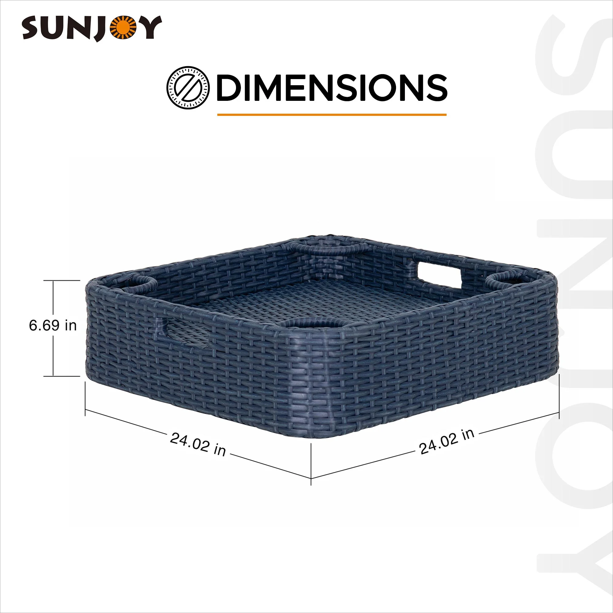 Floating Pool Tray Floating Serving Tray Table Bar Pool Floats for Adults, Spas, Pool Parties Floating Tray for Pool Serving Drinks, Floating Brunch 24x24'' Food on The Water -Navy(24���� x 24���� Wicker floating pool tray, Navy/24" x 24"/Navy) - Image 6