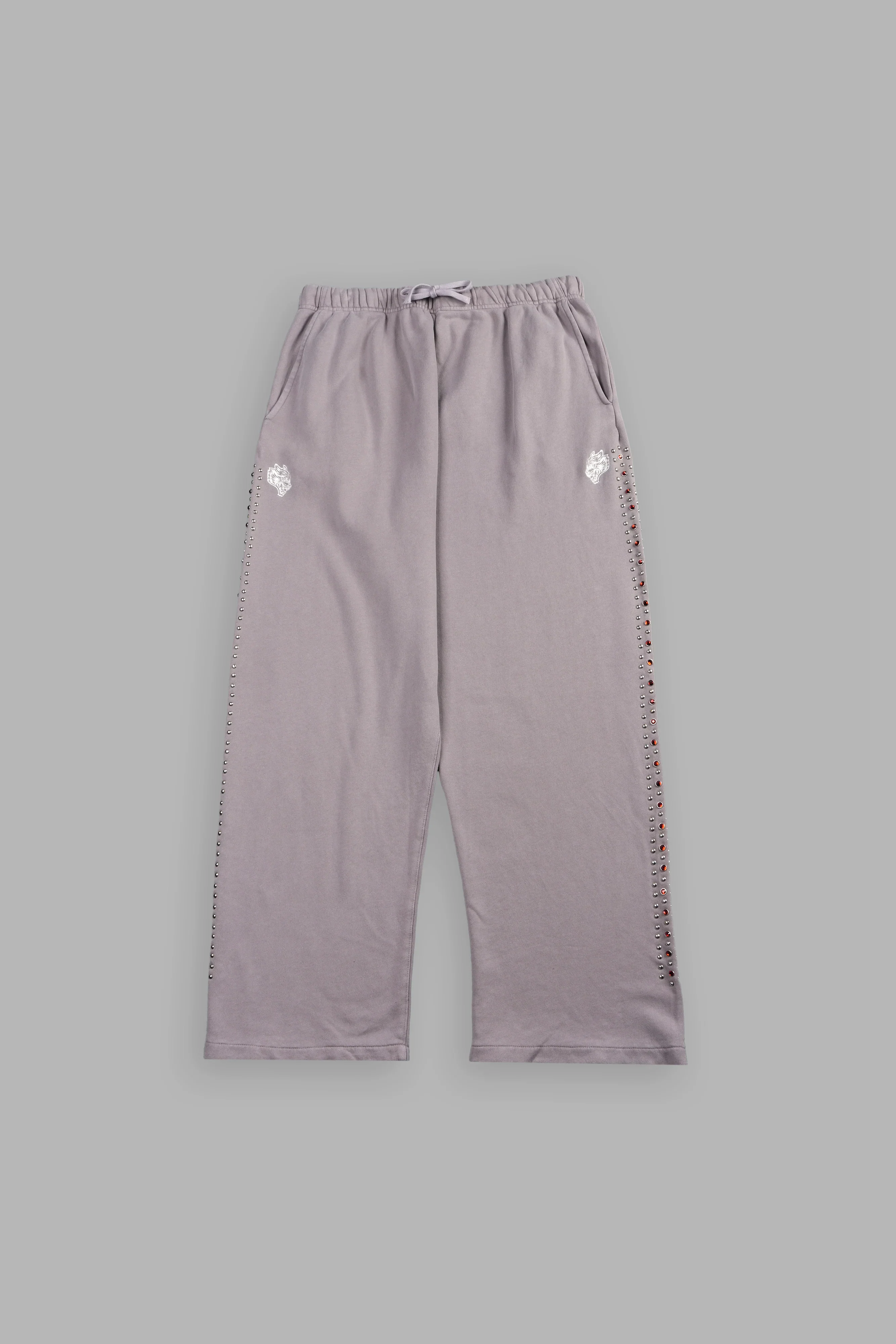 Stud Muerto Baggier Bigelow Sweat Pants In Pale Gray