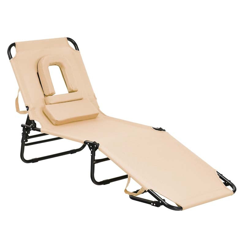 Chaise longue de plage pliante, chaise inclinable réglable, lit de camping