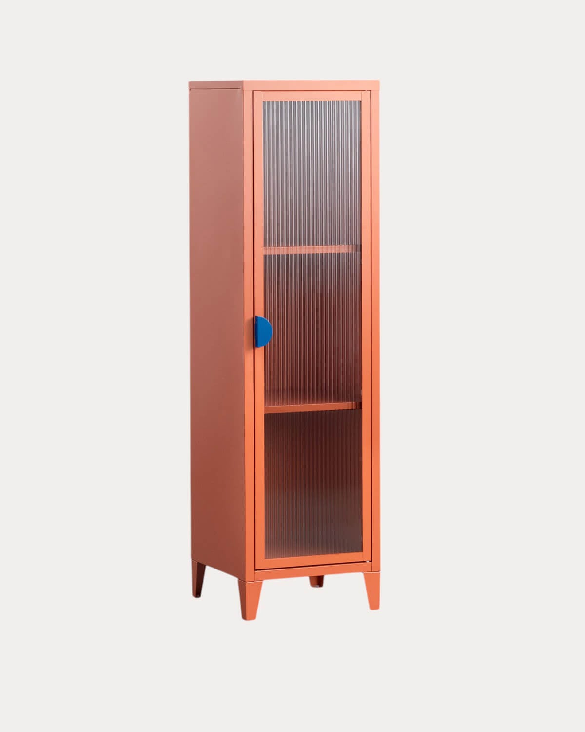 Soan - Vitrina Aparador 1 Puerta de Acero Laminado y Vidrio Soan