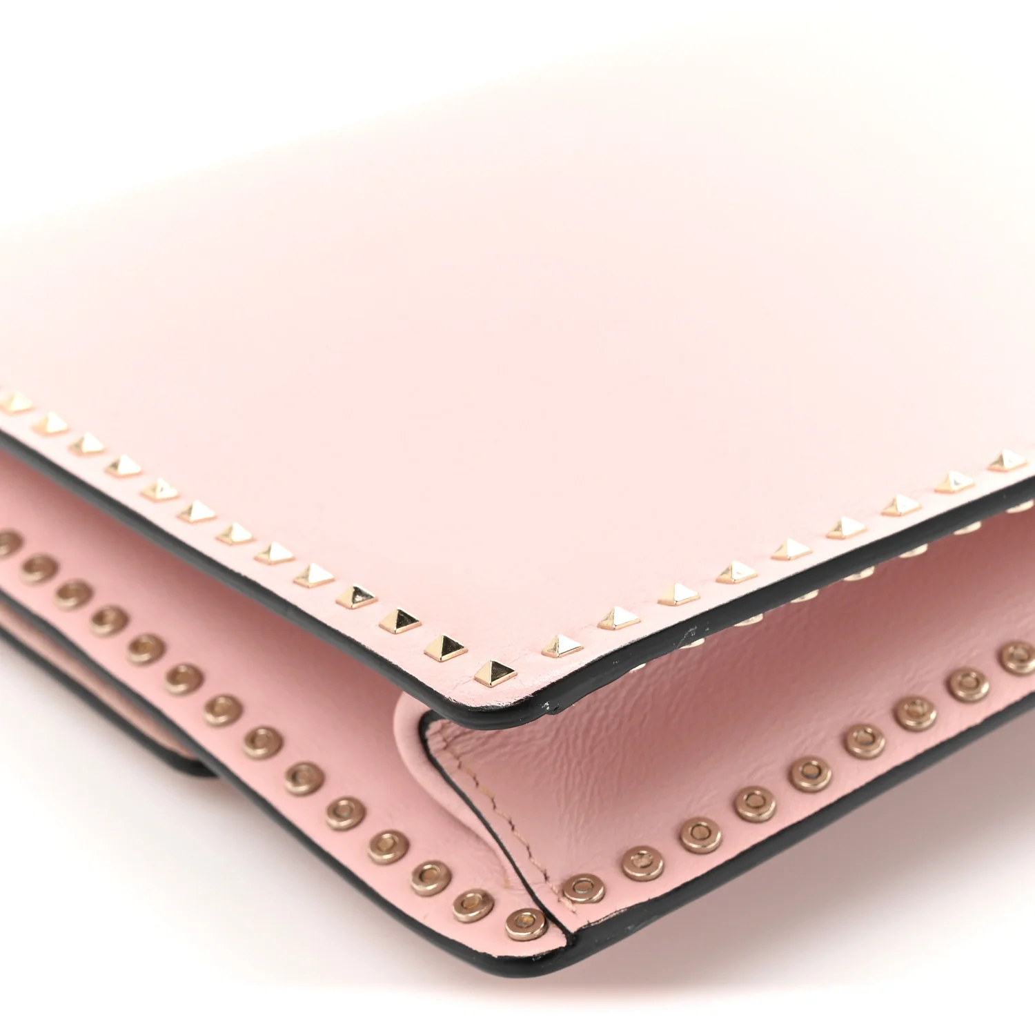Nappa Micro Rockstud Wristlet Clutch Water Rose
