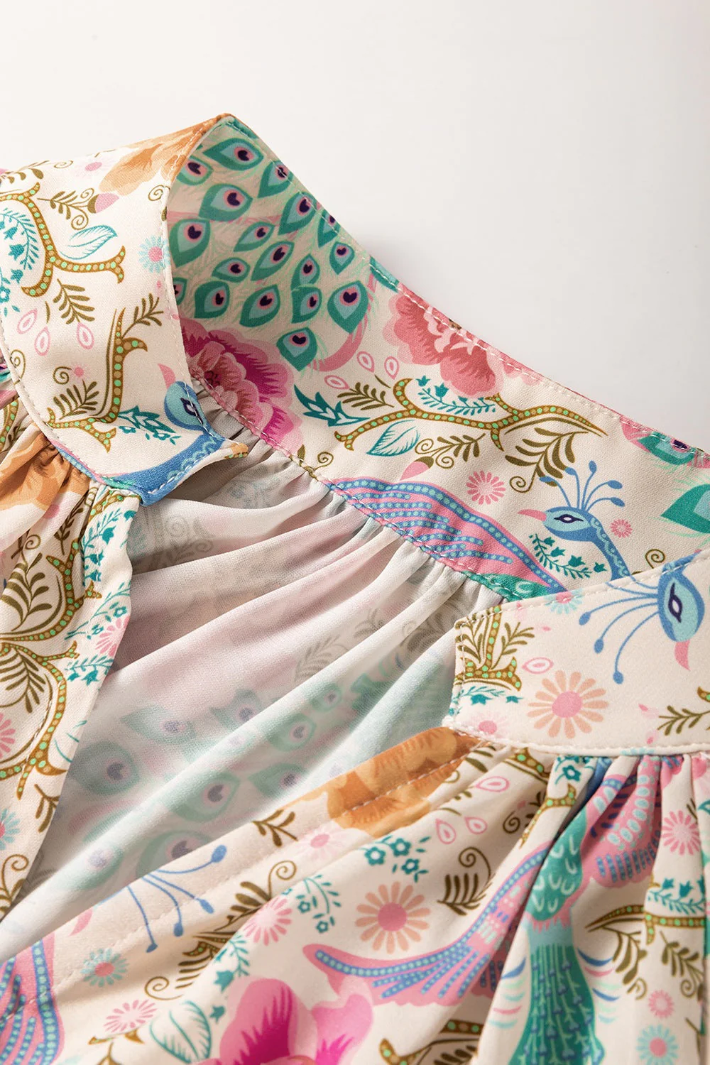 Sophie Paris | Robe à col cranté imprimée avec manches lanterne