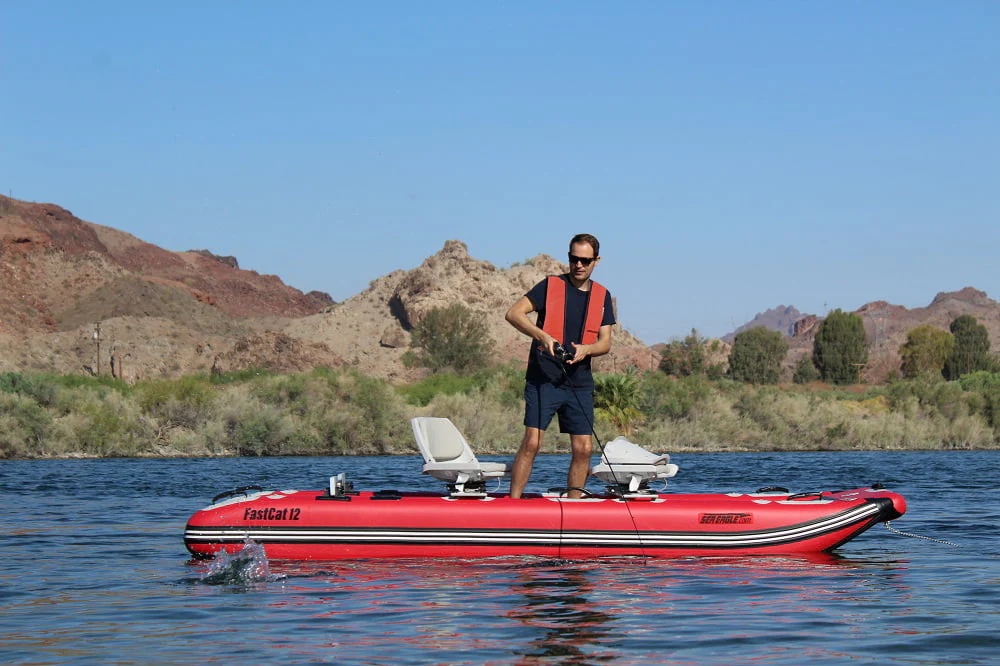 Sea Eagle Fastcat12 Inflatable Catamaran Boat Deluxe Package