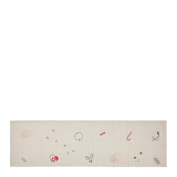 Fryd juleløper 40x140 cm varmgrå/rød